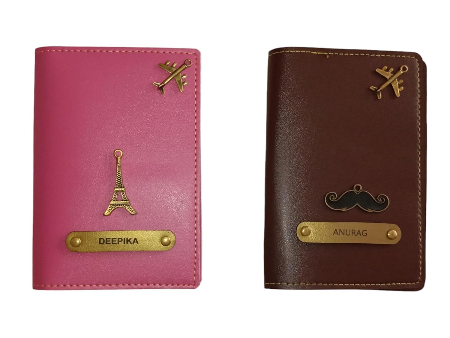Gift dedo Leather Passport Cover | Cover Holder for Men Gift dedo Leather Passport Cover | Cover Holder for Men & Women | Customised Passport Holder for Gift | Travel Wallet Organiser | Document Holder (Pink and Brown)