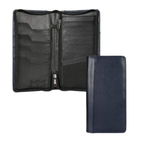 HAMELIN Unisex Passport Holder with RFID Blocking Technology | Vegan Leather Travel Document Organiser | Passport Wallet with 4 Passport Slots,8 Card Holder Slots | Passport Cover for Men -Blue