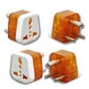 Hi-Plasst USA to India Travel Adapter 6A to 10A 3-Pin Plug Converter (Type D) – Pack of 4 | Universal Socket for UK, Canada, Europe to Indian Plug | Compatible with Mobile, Laptop, Chargers.