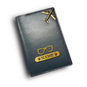 Little Cubess Grey Personalized Passport Cover 2 Faux Leather Passport Cover for Men's/Women's/Wallet/Bag