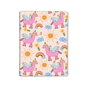 Nutcase Designer Passport Cover Holder Polyfabric & PU Leather - Rainbow and Unicorn