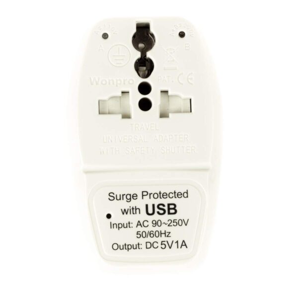 OREI India to UK UAE Hong Kong More Type G Travel Adapter Plug 3 in 1 CE Certified RoHS Compliant with USB and Surge Protection Worldwide Adapter DBU G