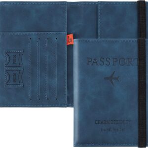 PRYTA Passport Holder Cover Wallet RFID Blocking PU Leather Travel Document Holder, Card Case Travel Accessories for Women Men (Multi Colour)
