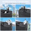 Sakit Universal Travel Adapter International All in One Worldwide Travel Adapter and Wall Charger with USB and Type C Port with Multi Type Power Outlet USB 2.1A Travel Charger Black