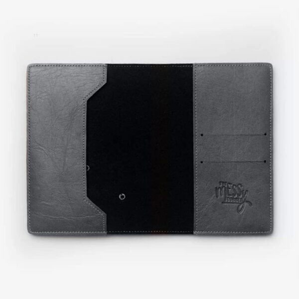 The Messy Corner Vegan Leather Passport Cover for Women Explorer Leather Passport Case Accessories for Travel Grey