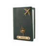 The Unique Gift Studio Customised Name & Charm Leather Passport Cover Holder for Men & Women (Green) | Personalised Birthday Gifts for Men