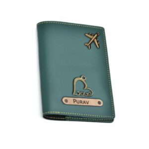 The Unique Gift Studio Customised Passport Cover Holder Personalised Name & Charm Leather Passport Cover Holder For Men & Women | Customised Passport Holder For Gift - Tan