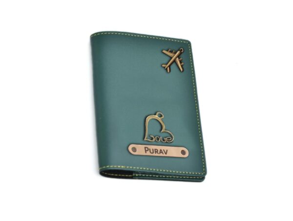 The Unique Gift Studio Customised Passport Cover Holder Personalised Name & Charm Leather Passport Cover Holder For Men & Women | Customised Passport Holder For Gift - Tan