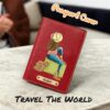 The Unique Gift Studio Faux Vegan Leather Customized Passport Cover, Passport Holder for Men, Women & Kids - Travel Accessories Passport Wallet for Trips with Custom Name (Red)