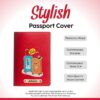 The Unique Gift Studio Faux Vegan Leather Customized Passport Cover Passport Holder for Men Women Kids Travel Accessories Passport Wallet for Trips with Custom Name Red
