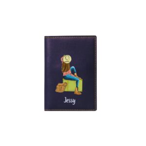 Thebaegift Unisex Passport Cover for Men & Women | Printed, Classy & Stylish | Vegan Leather Passport Cover for Travel (Navy Blue)