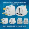 Type G Plug Adapter UK Converter 3pcs India to UK Plug Adaptor for Hong Kong UAE Dubai Singapore England Universal Travel Adapter Power Plug Pack of 3