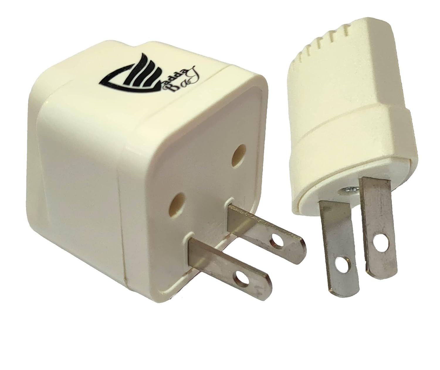 Vadda Bai India to US Universal Travel Adapter Plug – 2 & 3 Pin India to USA, Japan, Canada, Philippines & More Power Sockets Conversion Adaptor – Type A/B - Pack of 2 - White
