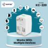 1746041650 KYPTEC Universal Travel Adapter International All in One Worldwide Universal Charger Adapter Compact Lightweight International Travel Adapter Black 220