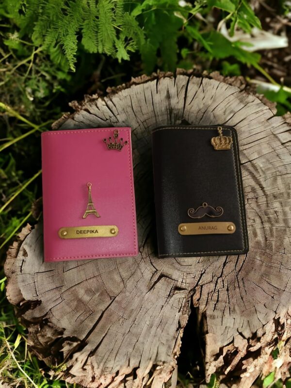 1746128084 Shop for u Customised Couple Passport Cover Pink and Black