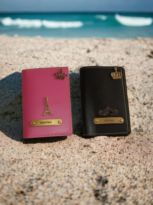 1746128086 Shop for u Customised Couple Passport Cover Pink and Black