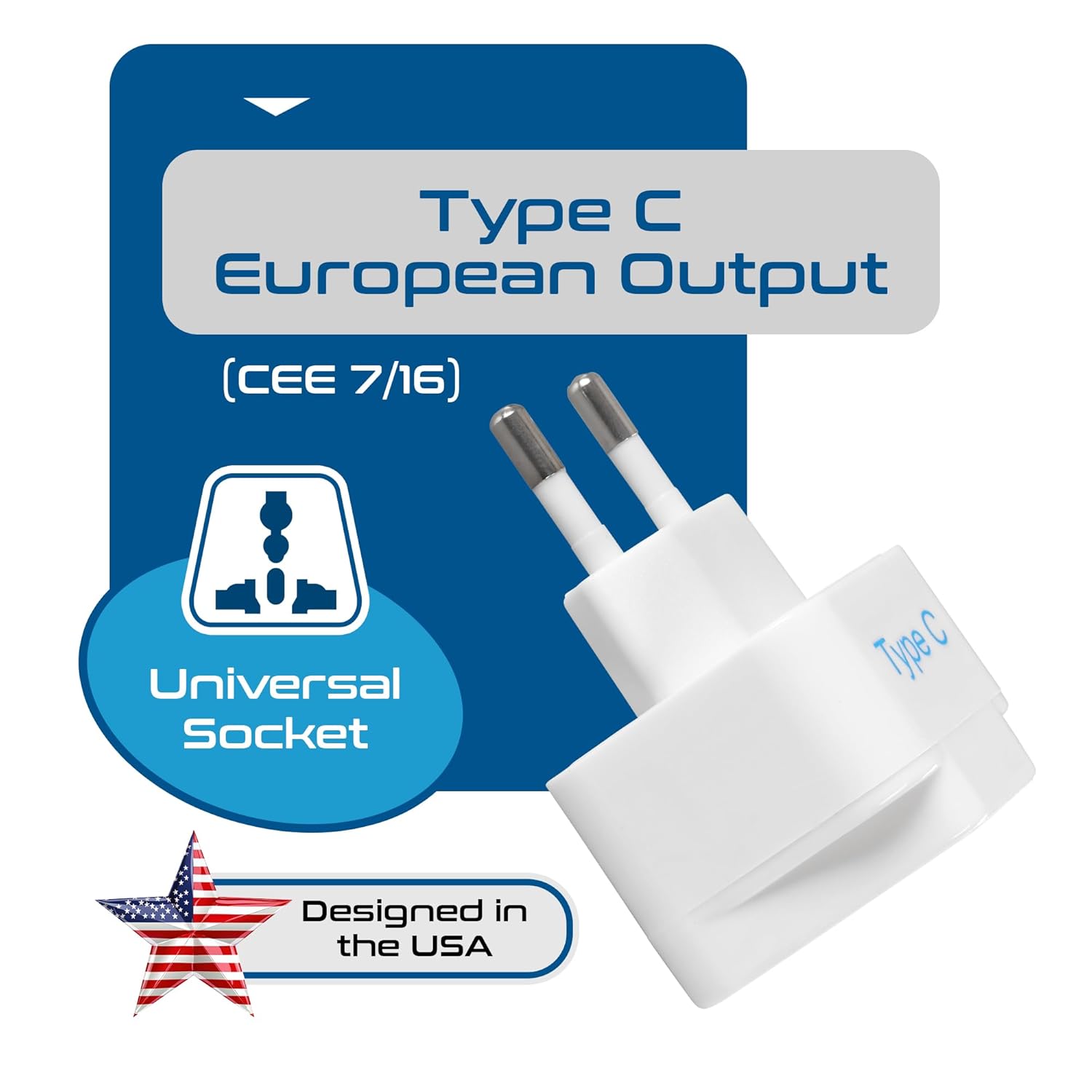 1746128155 Europe Travel Adapter Ceptics India to Russia Europe Turkey More Type C Perfect for Laptop Camera Charger and More CE Certified RoHS Compliant White