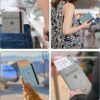 1746214530 BLAPOXE Passport Cover with RFID Blocking PU Leather Passport Holder Travel Wallet Case Organizer with Strap for Credit Cards Boarding Ticket
