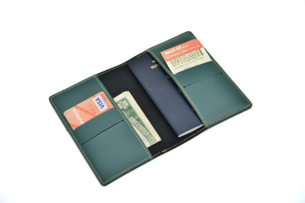 1746387471 YOUR GIFT STUDIO Vegan Leather customised Passport Cover with Name Card Holder Travel Organizer Gift for Men Women Unisex Passport Holder with Name Green