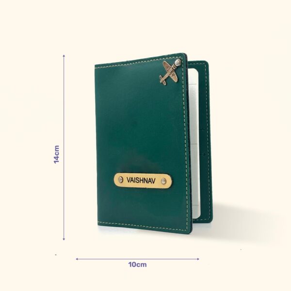 1746387473 YOUR GIFT STUDIO Vegan Leather customised Passport Cover with Name Card Holder Travel Organizer Gift for Men Women Unisex Passport Holder with Name Green