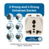 1746473997 OREI India to European Adapter Russia Turkey More Type C Travel Adapter 2 in 1 Perfect for Laptop Camera Charger and More CE RoHS Beige 5 Years Warranty