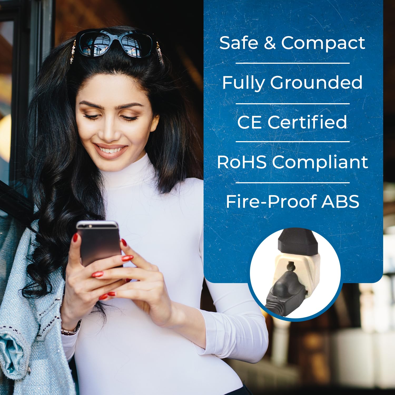 1746474011 OREI India to European Adapter Russia Turkey More Type C Travel Adapter 2 in 1 Perfect for Laptop Camera Charger and More CE RoHS Beige 5 Years Warranty