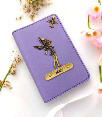 1746819831 CELED Personalised Premium Passport CoverHolder Luggage Tag Combo for Unisex Travel Accessories GiftsUnisex Passport Cover Men Women Light Purple