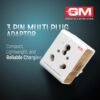 1746906368 GM 3050 16 AMP 3 Pin Multi Plug Travel Adaptor Suitable for Class I and II Electrical Appliances White