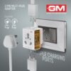1746906370 GM 3050 16 AMP 3 Pin Multi Plug Travel Adaptor Suitable for Class I and II Electrical Appliances White
