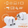 1746992926 Hi Plasst Europe Travel Adapter Type EF Schuko Plug for Germany France Russia Spain Italy Universal EU Adapter for India to Europe Pack of 2