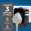 1747079371 OREI Universal Travel Adapter with Type C 3 in 1 International Travel Adapter Universal Charger with 1 USB A 1 USB C 2.4A Each and Universal Output Socket – CE FCC Certified – 2 Pack