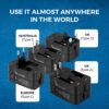 1747079374 OREI Universal Travel Adapter with Type C 3 in 1 International Travel Adapter Universal Charger with 1 USB A 1 USB C 2.4A Each and Universal Output Socket – CE FCC Certified – 2 Pack