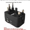 1747165830 RuvAm 5 in 1 Universal Travel Adapter with Type C International Travel Adapter 2X USB A and 2X USB C 3.4A Universal Socket for USA UK Europe More – CE FCC Certified 3 Year Warranty