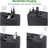 1747165833 RuvAm 5 in 1 Universal Travel Adapter with Type C International Travel Adapter 2X USB A and 2X USB C 3.4A Universal Socket for USA UK Europe More – CE FCC Certified 3 Year Warranty