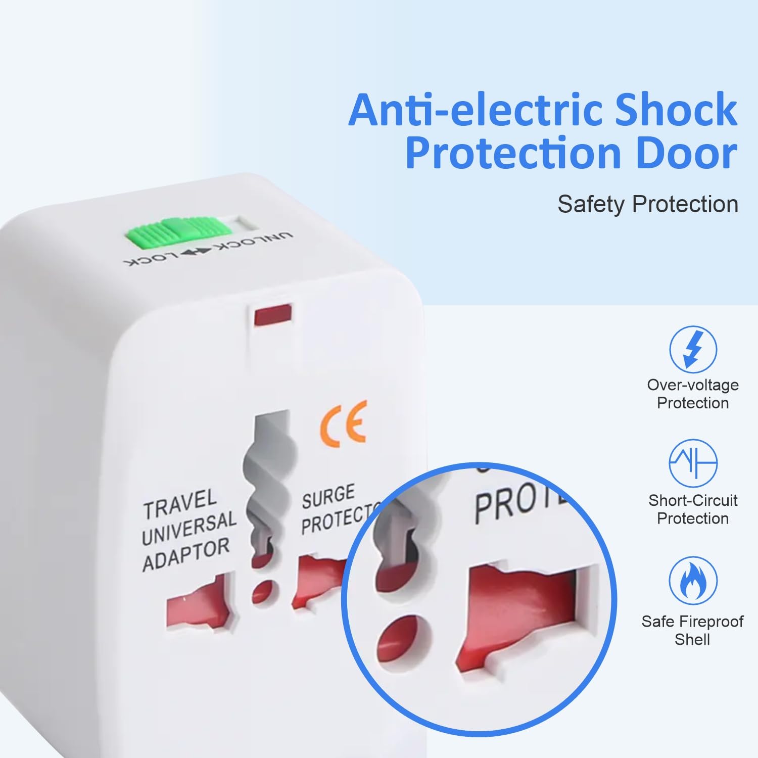 1747684987 HUMBLE Universal Travel Adapter Plug International Multipurpose All in One Solution for US AUS UK EU Europe NorthSouth America 150 Countries Rectangle White