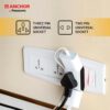1747771494 ANCHOR 6A 3 Pin Multi Plug Socket Travel Adapter with Universal Socket 3 Pin Multi Plug Extension Socket White PK2