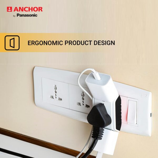 1747771496 ANCHOR 6A 3 Pin Multi Plug Socket Travel Adapter with Universal Socket 3 Pin Multi Plug Extension Socket White PK2