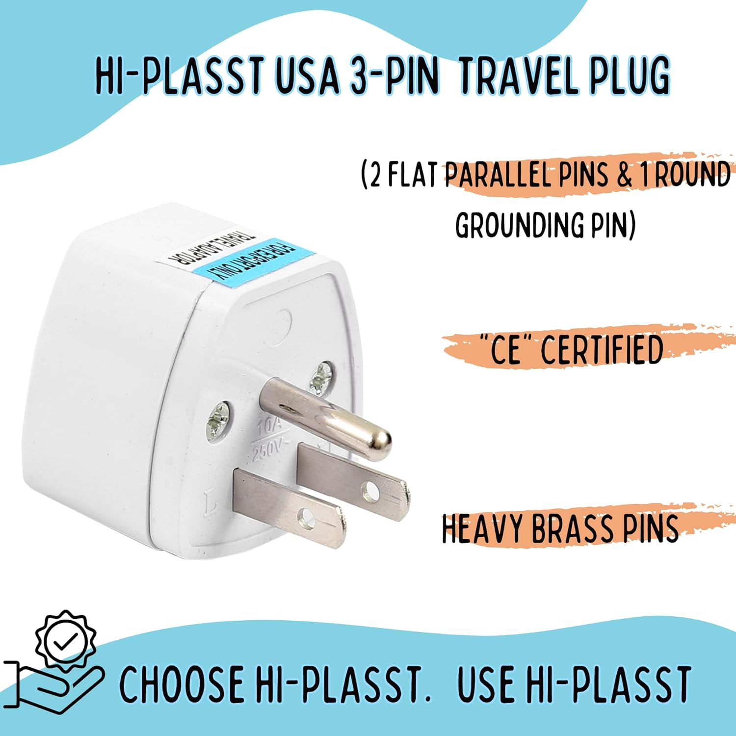 1747857939 Hi Plasst Type B Converter India to USA Plug Adapter 2 Pack Universal Travel Adapter for USA Canada Mexico Japan Thailand Brazil Philippines Cuba Taiwan Panama Laptop Camera Chargers