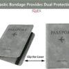 1747944293 Passport Holder Cover Travel Wallet Organiser Passport Case with RFID Blocking PU Leather Travel Document Holder for Men Women Travel Accessories Grey Leather