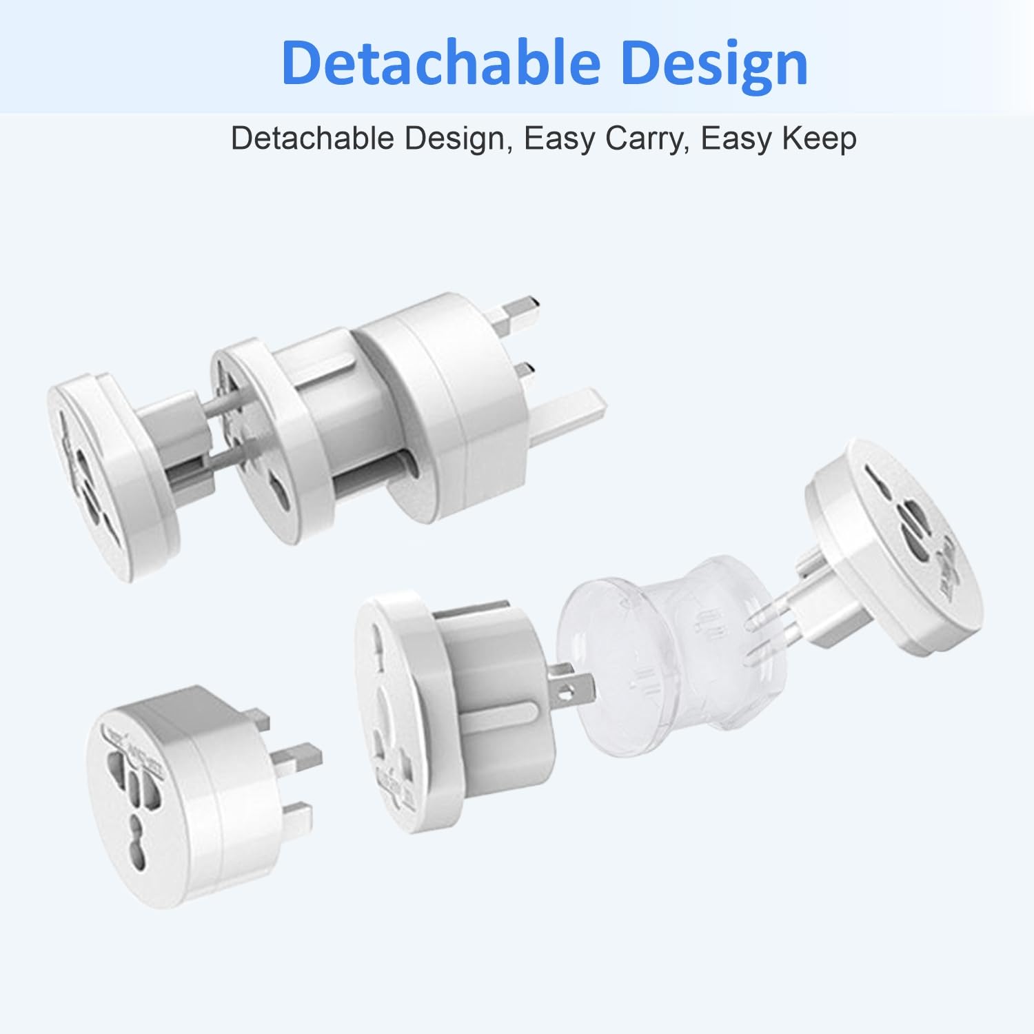 1747944393 HUMBLE Universal Travel Adapter International Multipurpose All in One Solution for US AUS UK EU NZ Europe NorthSouth America 150 Countries Round White