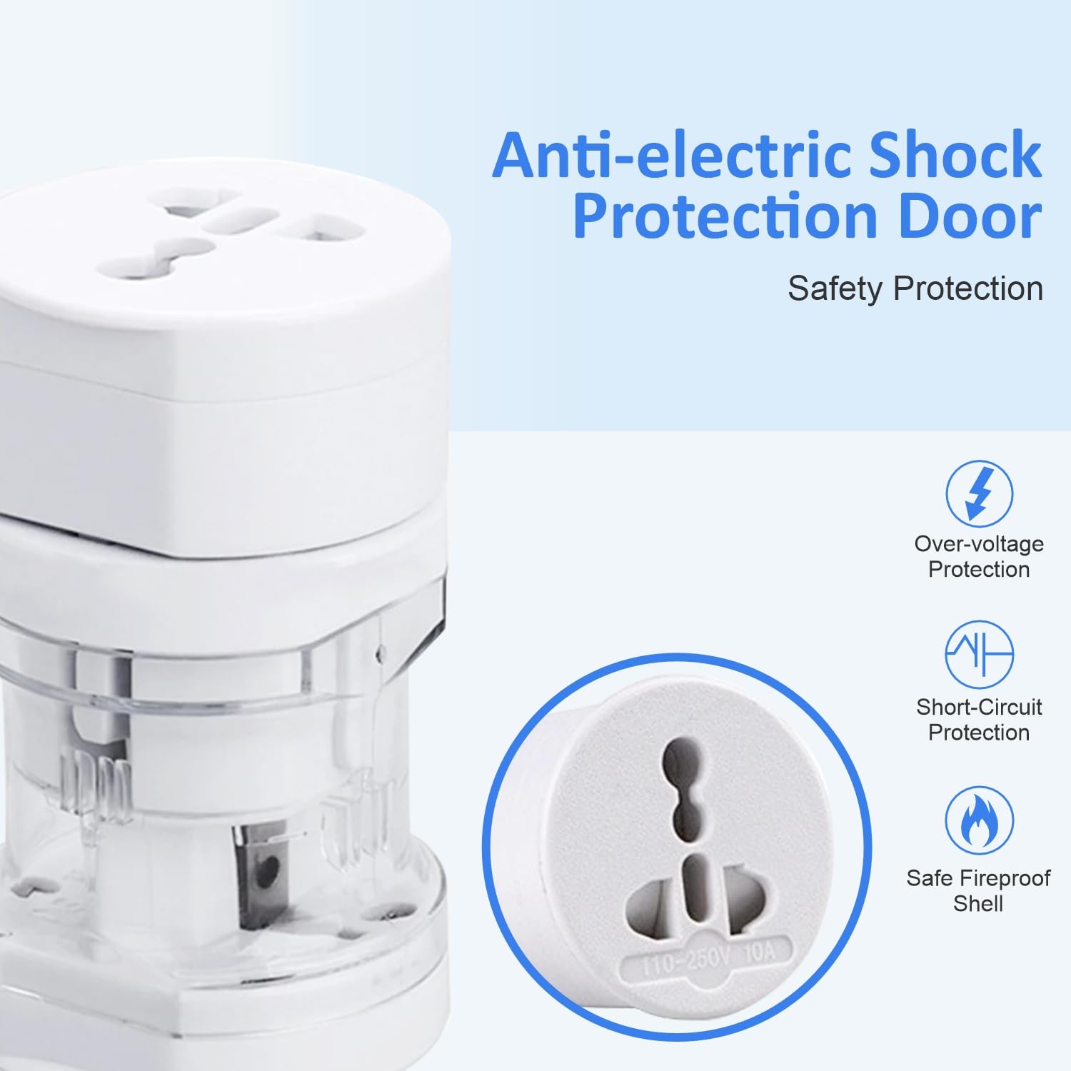 1747944395 HUMBLE Universal Travel Adapter International Multipurpose All in One Solution for US AUS UK EU NZ Europe NorthSouth America 150 Countries Round White