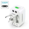 1748203852 GETHOME Universal Worldwide Travel Adaptor with Built in Dual USB Charger Ports with 125V 6A 250V with SurgeSpike Protected Electrical Plug White