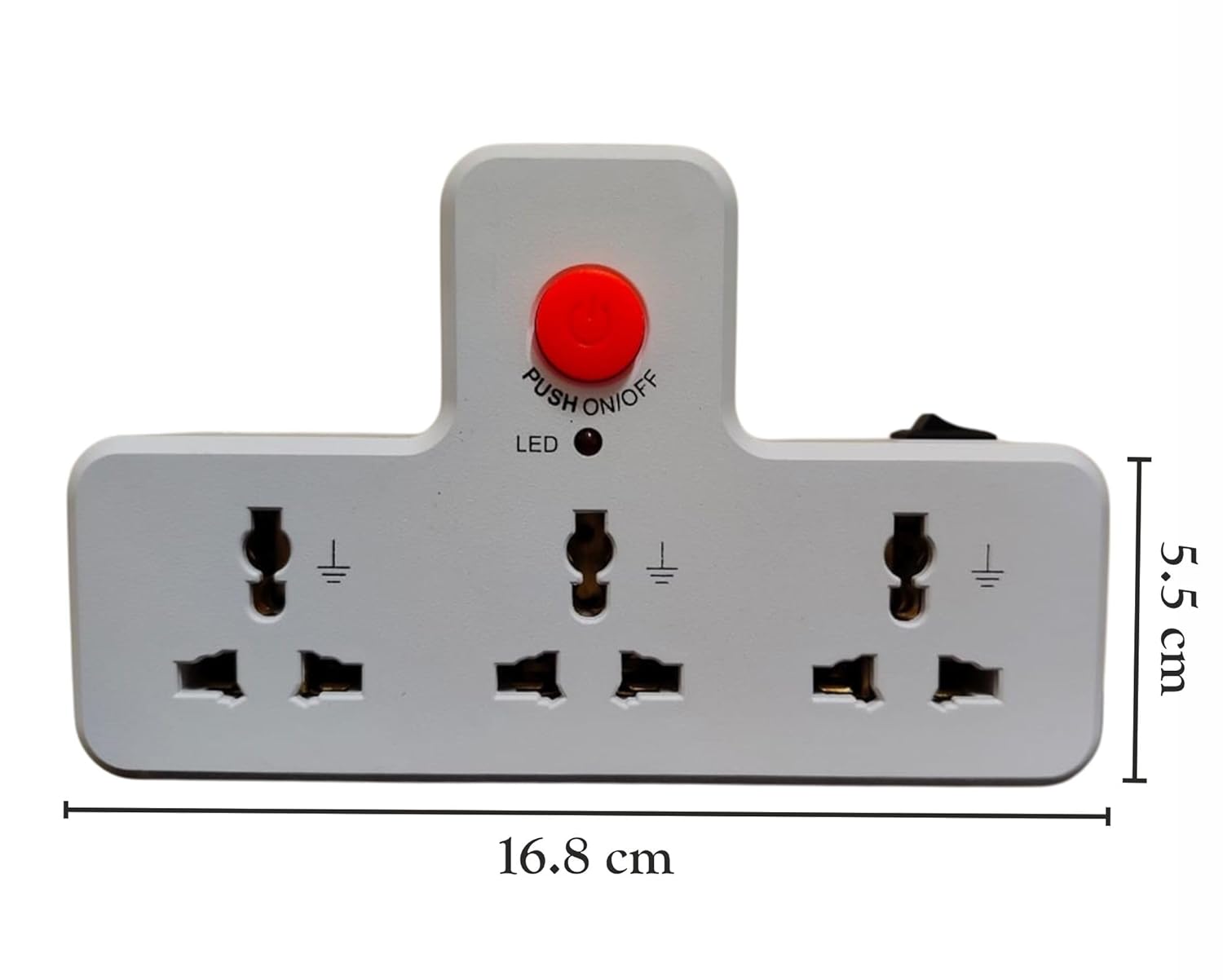 1748376834 Catchex 3 Way UK Multi Plug Travel Adapter with LED Night Lamp Universal Sockets White