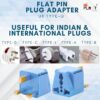 1748549805 Hi Plasst Pack of 3 UK Adapter Plug Type G Adapter Perfect for Laptop Camera Chargers UK Adapter for Indian Pins India to Dubai Hong Kong UAE