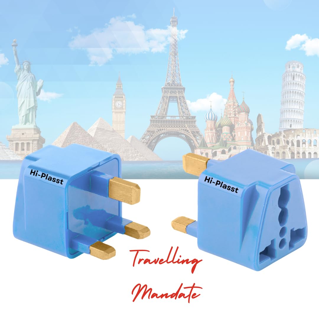 1748549809 Hi Plasst Pack of 3 UK Adapter Plug Type G Adapter Perfect for Laptop Camera Chargers UK Adapter for Indian Pins India to Dubai Hong Kong UAE