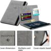 BLAPOXE Passport Cover with RFID Blocking PU Leather Passport Holder Travel Wallet Case Organizer with Strap for Credit Cards Boarding Ticket
