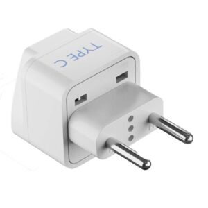 Europe Travel Adapter, Ceptics India to Russia, Europe, Turkey & More - Type C - Perfect for Laptop, Camera Charger and More - CE Certified - RoHS Compliant - White