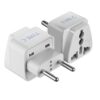 European Plug Adapter, Ceptics India to Russia, Europe, Turkey & More - Type C - Perfect for Laptop, Camera Charger and More - CE Certified - RoHS Compliant -2 Pack -White