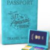 FEDUS Premium Passport Holder for Men and Women Passport Cover Case Wallet with Credit/Debit Card, ID Card, Ticket, Currency, Boarding Pass Slots, RFID Protected Travel Document Accessories Organiser