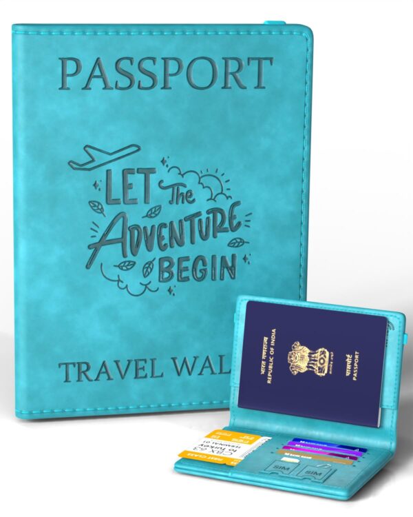 FEDUS Premium Passport Holder for Men and Women Passport Cover Case Wallet with Credit/Debit Card, ID Card, Ticket, Currency, Boarding Pass Slots, RFID Protected Travel Document Accessories Organiser